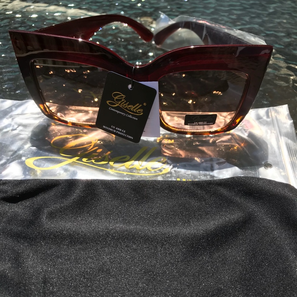Over sized Giselle glasses brown, leopard bottom